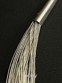 VTG Native American Liquid Sterling Silver 30 Strand Beaded Necklace 30 Long