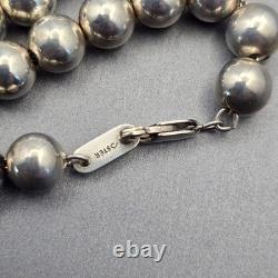 VTG Native American Navajo Pearls Sterling Silver 8mm Beaded Necklace 30 56g