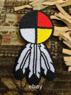 VTG Native American Powwow Regalia Lot Traditional Dance Beaded Medicine Wheel