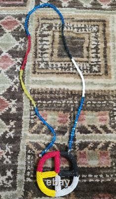 VTG Native American Powwow Regalia Lot Traditional Dance Beaded Medicine Wheel