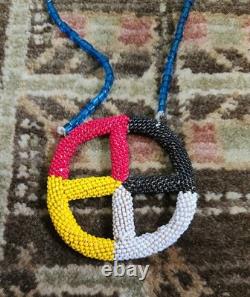 VTG Native American Powwow Regalia Lot Traditional Dance Beaded Medicine Wheel
