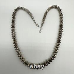 VTG Native American Sterling Silver Graduated Bead 17.5 Necklace 34.8g #gt