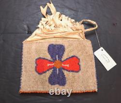 VTG Plateau Beaded Flat Bag Pictorial Clover Pouch Native American Nez Perce