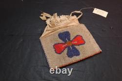 VTG Plateau Beaded Flat Bag Pictorial Clover Pouch Native American Nez Perce