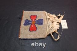 VTG Plateau Beaded Flat Bag Pictorial Clover Pouch Native American Nez Perce