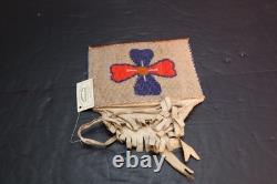 VTG Plateau Beaded Flat Bag Pictorial Clover Pouch Native American Nez Perce