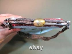 Very Exquisite 19th Century Native American Fully Beaded Double Sided Purse Bag