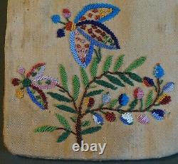 Very Fine Late 1800 Native American Plains 2 Sided Beaded Bag Pouch