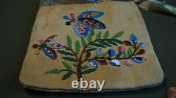 Very Fine Late 1800 Native American Plains 2 Sided Beaded Bag Pouch