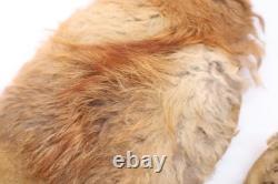 Very OLD Native American Beaded Floral Pattern Leather Buckskin Gauntlet Mittens