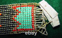 Vintage 1930's 40's Native American Indian Thunderbird Beaded 22 Belt