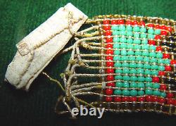 Vintage 1930's 40's Native American Indian Thunderbird Beaded 22 Belt