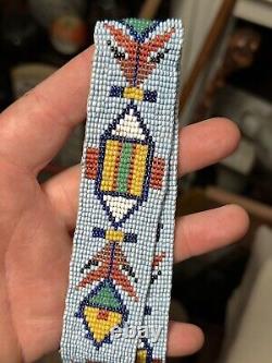 Vintage 1930's Native American Indian Beaded Beadwork Necklaces Earrings Amulets