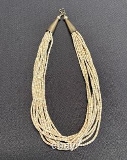Vintage 1970s Native American 13 Strand Beautiful Heishi Hand Beaded Necklace