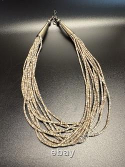 Vintage 1970s Native American 13 Strand Beautiful Heishi Hand Beaded Necklace