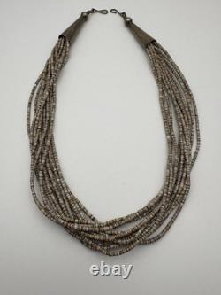 Vintage 1970s Native American 13 Strand Beautiful Heishi Hand Beaded Necklace