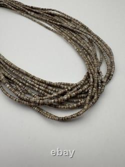 Vintage 1970s Native American 13 Strand Beautiful Heishi Hand Beaded Necklace