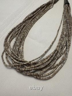Vintage 1970s Native American 13 Strand Beautiful Heishi Hand Beaded Necklace