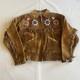 Vintage 60s Deer Skin Leather Fringe Native American Beaded Jacket Large