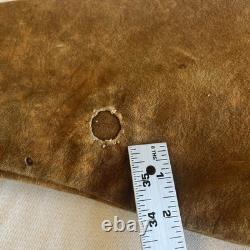 Vintage 60s Deer Skin Leather Fringe Native American Beaded Jacket Large