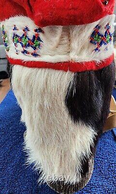 Vintage Alaskan Eskimo Native American Fur Moccasins. Handmade & Beaded Rare