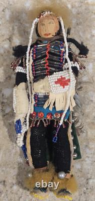 Vintage / Antique Native American Beaded Doll 7 inches