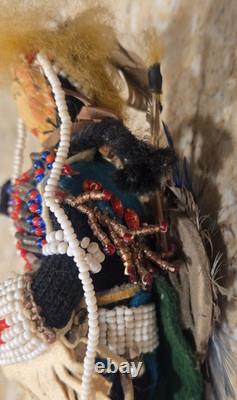 Vintage / Antique Native American Beaded Doll 7 inches