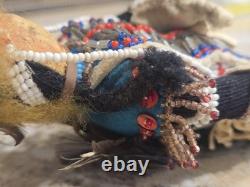 Vintage / Antique Native American Beaded Doll 7 inches