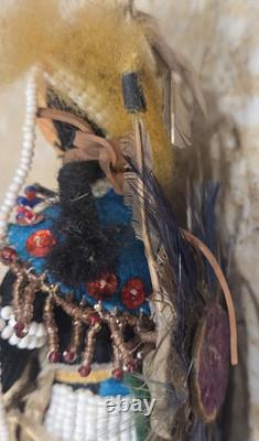 Vintage / Antique Native American Beaded Doll 7 inches