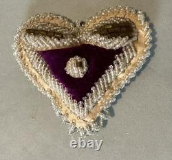 Vintage Antique Native American Beaded Hanging Heart