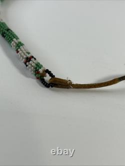 Vintage Antique Native American Indians NECKLACE Seed Beads Cord