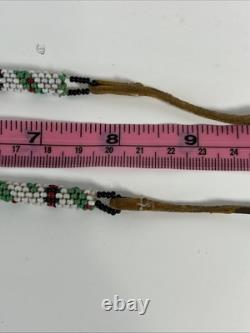 Vintage Antique Native American Indians NECKLACE Seed Beads Cord