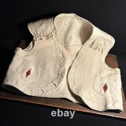 Vintage Antique Native American Leather Indian Beaded Vest