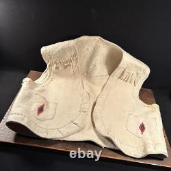 Vintage Antique Native American Leather Indian Beaded Vest