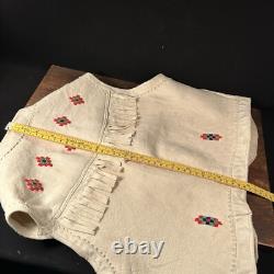 Vintage Antique Native American Leather Indian Beaded Vest