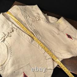 Vintage Antique Native American Leather Indian Beaded Vest