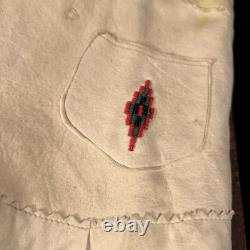 Vintage Antique Native American Leather Indian Beaded Vest