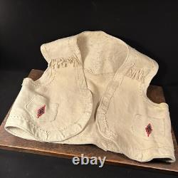 Vintage Antique Native American Leather Indian Beaded Vest