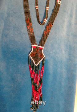 Vintage / Antique Native American Micro Bead Men's Seed Beaded Necklace