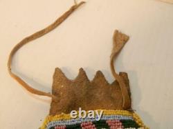 Vintage Antique Prairie Iowa / Mesquakie (sac+fox) Indian Beaded Pouch
