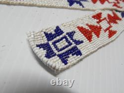 Vintage Antique USA Woodlands Indian Loom Beaded Hat Band / Sash Vallero Star1