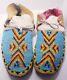 Vintage Authentic Full Beaded Moccasins Blue Native American Indian 11