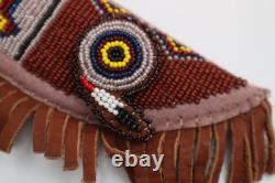 Vintage Beaded Native American Sioux Plains Indian Sheath Hide W Knife Dagger