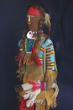 Vintage Beaded doll with human hair Lakota Sioux Native American