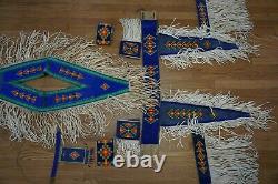 Vintage Blackfoot Native American Beaded Powwow Dance Regalia 9 Pieces Canadian