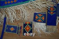 Vintage Blackfoot Native American Beaded Powwow Dance Regalia 9 Pieces Canadian