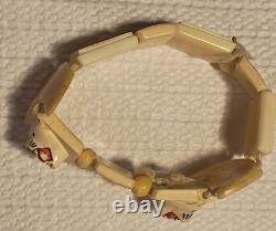 Vintage Carved BE Bracelet Alaskan Eskimo Inuit Native Souvenir Jewelry