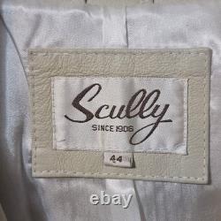 Vintage Cream Scully Leather Suede Fringe Jacket Native American Beaded Size 44