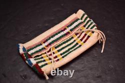 Vintage Crow Native American Indian tipi hide beaded Bag Pouch 6 Long