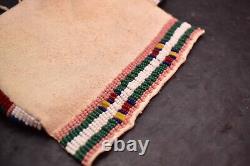 Vintage Crow Native American Indian tipi hide beaded Bag Pouch 6 Long